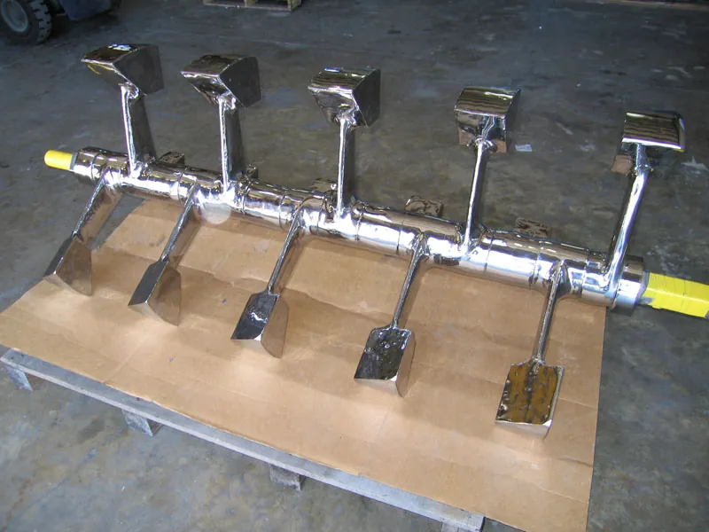 Mechanically polished carbon steel process components at Harrison Electropolishing