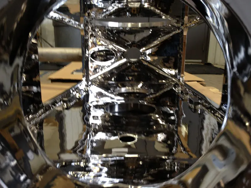 Mirror-polished stainless steel vessel interior finished to reduce polymer product adhesion at Harrison Electropolishing