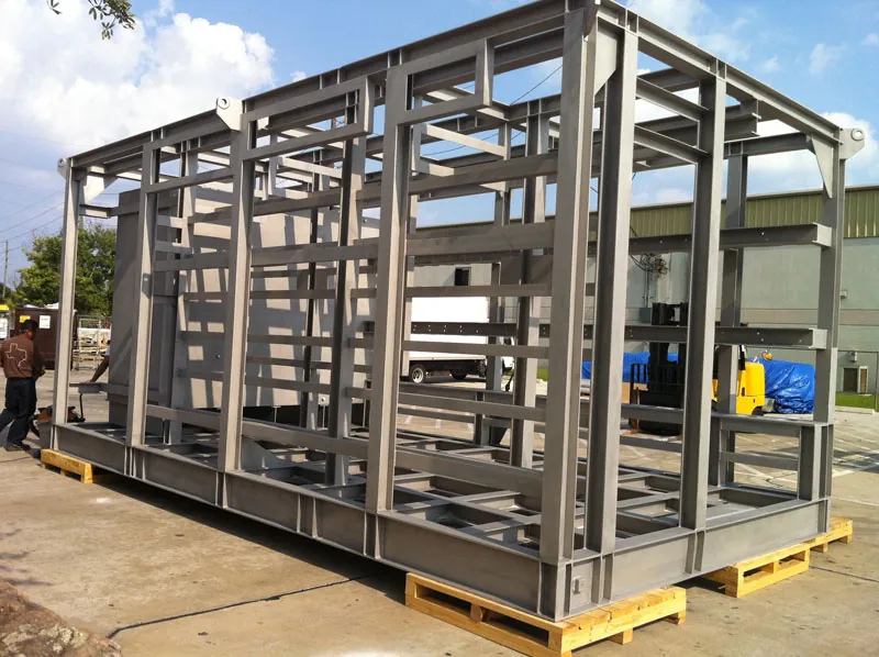 Large welded stainless steel frame pickled and passivated at Harrison Electropolishing in Houston